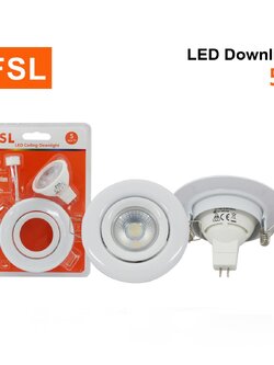 ดาวน์ไลท์ ขั้วMR16 FSL-DL-MR16-5W แสงขาวและแสงวอร์มไวท์