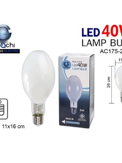 IWC-LED-C-E40-40W-5200K/6500K / หลอดแสงจันทร์ (ไส้เอดิสัน) ขั้วE40