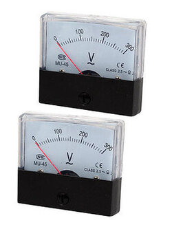 Panel Meter แบบเข็ม MU-45 AC 0-300V