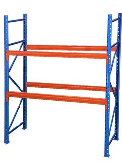 แร็ควางพาเลท W268 x D100 x H300 cm. 2,000kg/ชั้น (สีทูโทน ส้ม/น้ำเงิน) ชั้นวาง 2 ชั้น (แบบไม่มีค้ำคาน)