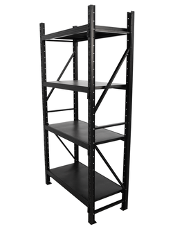 ชั้นเหล็กไมโครแร็ค W120 x D40 x H200 cm. 4 ชั้น สีดำ 100kg/ชั้น