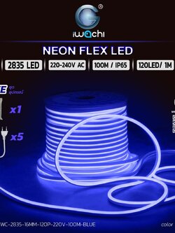 ไฟนีออนเฟล็กซ์ IWC-2835-16mm-120P-220V-100M สีน้ำเงิน BLUE