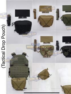 กระเป๋าจิงโจ้ติดเสื้อเวสแบบปลดไว ทรงสามเหลี่ยม (Tactical Drop Pouch) (Tactical Action Pouch)