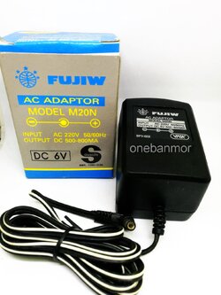 Adaptor Fujiw 6V -ใน +นอก 800mA ราบเรียบ