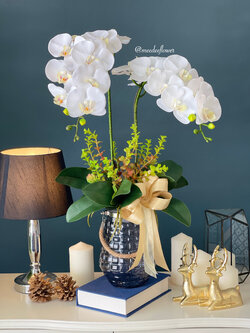 แจกันดอกกล้วยไม้ประดิษฐ์ แจกันดอกกล้วยไม้ปลอม ดอกกล้วยไม้ฟาแลน