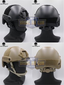 หมวก Fast ยี่ห้อ Emerson รุ่น ปรับท้ายทอยได้ (หมวกฟาส) (Fast Helmet MH type)