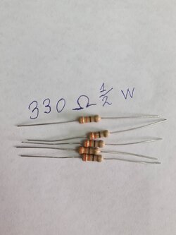 0000663 R 330 Ω 1/2 W อาร์ 330 โอห์ม 330 โอม ตัวต้านทาน รีชีสเตอร์ Resistor 20 ตัว