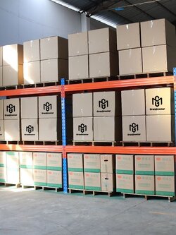 ชั้นวางพาเลท W532 x D100 x H300 cm. 2,000kg/ชั้น (สีทูโทน ส้ม/น้ำเงิน) ชั้นวาง 2 ชั้น (แบบไม่มีค้ำคาน)