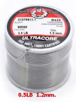 ตะกั่วขดบัดกรี 60/40 1.2มม. หนัก 0.50 ปอนด์ onebanmor