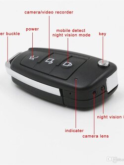 กล้องวีดีโอ กุญแจรถยนต์ Spy Car Key Camera