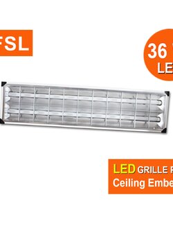 โคมทีบาร์หน้าตะแกรง ฝังฝ้า FSL-T-BAR-2x18-TA