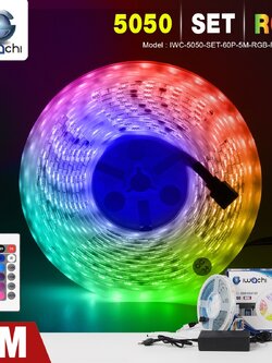 ชุดไฟริ้บบิ้น 5M RGB มีรีโมท IWC-5050-SET-60P-5M-RGB-REMOTE