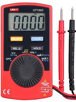 UNI-T UT120C ดิจิตอลมัลติมิเตอร์ขนาดพกพา สะดวก ใส่กระเป๋าเสื้อได้เลย วัดค่าได้หลากหลาย ACV, DCV, OHM, CAPACITOR, HZ, DCA, ACa