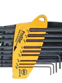 Wiha ชุดประแจหกเหลี่ยม ปลายหัวบอล ชุด13ตัว ขนาด0.05-3/8นิ้ว . รุ่น SB 369 SZ 13B