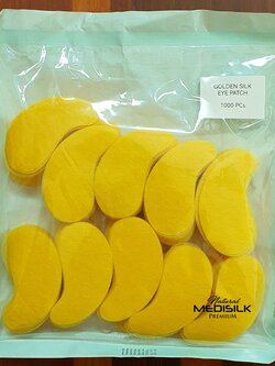 1000 pcs.- 100% Reusable Natural Thai Golden Dry Silk Eye Patch - แผ่นมาส์กใต้ตาใยไหมทองคำ แพค 1000 ชิ้น