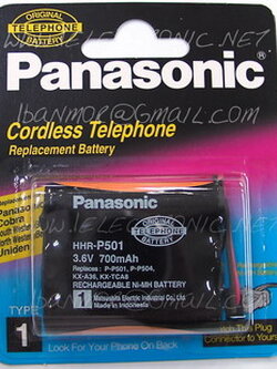 แบตเตอรี่ โทรศัพท์ไร้สายพานาโซนิคแท้ 100% รุ่น HHR-P501 (TYPE 1