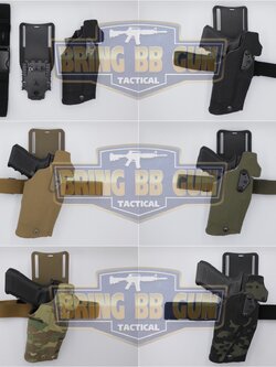 ซองปืนพกนอกปลดนิ้วโป้ง สำหรับGlock และ ไฟฉาย (Glock 17 + X300) ◼ มือขวา ◼