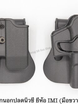 ซองพกนอกปลดนิ้วชี้ ยี่ห้อ IMI รุ่น Glock (ผิวมัน) คุณสมบัติ : #ซองปืนพกนอกปลดนิ้วชี้ มือขวา