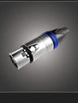 NTS YM-001C (ฺBLUE) 3-pole XLR cable mount female socket, nickel plated shell