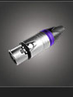 NTS YM-001C (Purple) 3-pole XLR cable mount female socket, nickel plated shell