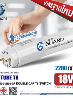หลอดT8 มาตรฐานใหม่ IWC-LED-T8-18W-GUARD-WH-1.2M-2200LM
