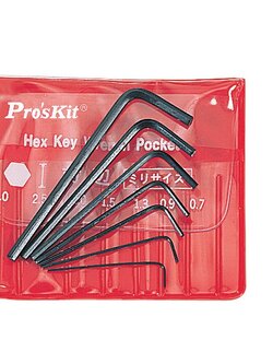 8PK-022 7Pcs Miniature L Shaped Hex Key Set (0.7,0.9,1.3,1.5,2,2.5,3mm)