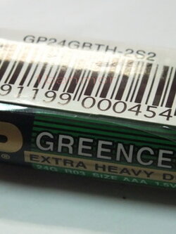 แบตเตอรี่ GP Carbon Zinc ขนาด AAA 2 ก้อน