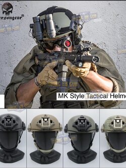 หมวก Fast ทรง MK ยี่ห้อ Emerson (หมวกฟาส) (MK Style Tactical Helmet) (MK Helmet)