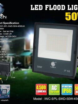 IWC-SPL-SMD-50W-4500LM สปอร์ตไลท์ รุ่น SMD แสงขาวและวอร์มไวท์