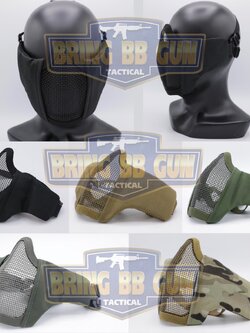 หน้ากากตะแกรงครึ่งหน้า รุ่นแก้มผ้า