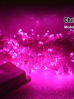 ไฟประดับ แสงสีชมพู (กระพริบได้) IWC-100LED-PINK