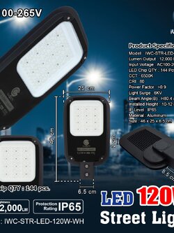 IWC-STR-LED-120W-WH โคมไฟถนน แสงขาว