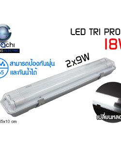 ชุดโคมไฟกันฝุ่น-กันน้ำ IWC-TRIPROOF-2X9W(18W)-WH แสงขาว
