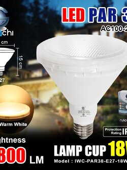 หลอด PAR38 IWC-PAR38-E27-18W-WW