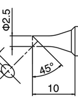 HAKKO ปลายหัวแร้ง รุ่น T18-CSF25 Shape-2.5CSใช้กับ HAKKO FX-600