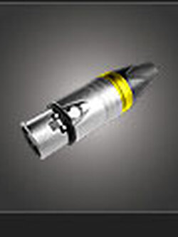 NTS YM-001C (Yellow) 3-pole XLR cable mount female socket, nickel plated shell