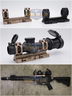 ขาจับกล้องคู่แบบปลดไว (ไซค์เล็ก) Scope AR Recon QD Mount ขาจับกล้องขนาดวง 25 และ 30mm. รุ่นปลดไว จับราง 20 mm.