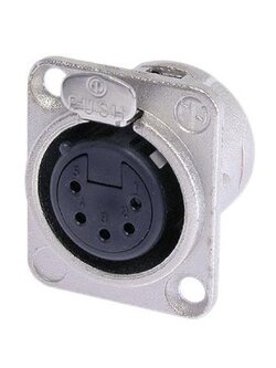 Neutrik แจ๊ค XLR ตัวเมีย 5P NC-5FDL1 ติดแท่นแบบล๊อค Nickel housing