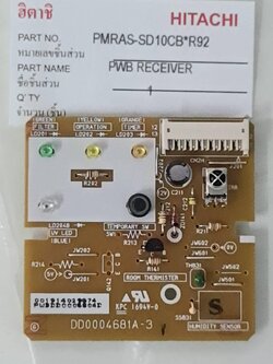 0000564 ตัวรับสัญญาณ PMRAS-SD10CB*R92 รีโมทแอร์ ฮิตาชิ PCB Display Hitachi PMRAS-SD10CB *R92 อะไหล่แท้