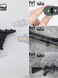 กริ๊ปมือหน้า Strike Industries MINI HandStop (HandStop With Cable Management HandGrip) (กริ๊ป Strike Industries Mini Hand Stop with Cable Management System (จัดสายไฟในตัว)) (STRIKE LINK MINI) (ใช้ได้กับชุดหน้าระบบราง M-Lok และ ระบบราง Keymod เท่านั้น)