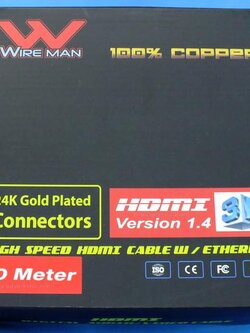 สาย HDMI Version1.4 Wireman หัวชุบทอง24K สายทองแดงแท้ ความยาว 10เมตร