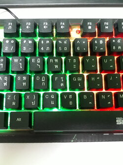 คีย์บอร์ดคอมพิวเตอร์มีไฟ LED USB แป้นไทย อังกฤษ เปิดปิดไฟได้ Signo