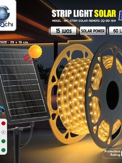 ชุดไฟเส้น โซล่าเชลล์ ขนาด 15เมตร แสงวอมไวท์ ไฟตกแต่ง กันน้ำ