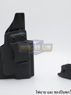 ไฟฉายติดปืน + ซองปืนพกใน Kydex Glock 43 รุ่น SL-1 ยี่ห้อ Warriorland