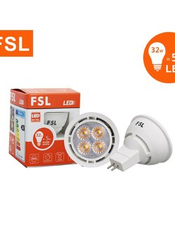 ไฮพาวเวอร์ FSL-MR16-5W-AC180-265V แสงขาวและแสงวอร์มไวท์