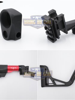 ตัวแปลงพานท้ายปืน AK ยี่ห้อ JMac ให้เป็นราง Picatinny (ราง 20 mm.) หรือ ใส่แกนพานท้ายM4 (Adapter พานท้าย AK) ยี่ห้อ 5KU (5KU Buffer Tube & 1913 Adapter for TM AKM GBB) (Buffer Tube & 1913 Adapter for AK)