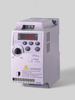 Delta Inverter VFD002L21A (0.25HP 0.2kW) Input 220V 1-Phase Output 220V 3-Phase