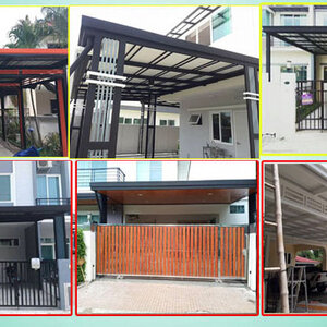 แบบโรงจอดรถพร้อมประมาณราคา โทร 093-2757493 รับต่อเติมบ้าน ทำโรงรถหน้าบ้าน หลังคาโรงรถเมทัลชีท ต่อเติมครัวหลังบ้าน