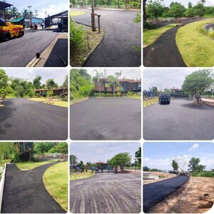 ถนนลาดยาง โทร 061-1588562 รับลาดยางมะตอย ปูพื้นทุกชนิด - งานปรับระดับพื้น ตีเส้นจราจร