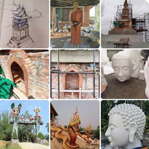 รับออกแบบวัด โทร 061-1476494 ซ่อมแซมวัด หลังคาพระอุโบสถ ประตูโขง หอระฆัง เมรุเผาศพ ศาลาการเปรียญ